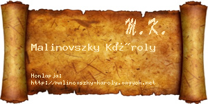 Malinovszky Károly névjegykártya