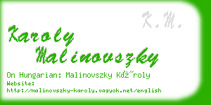 karoly malinovszky business card